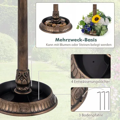 GIANTEX 3-in-1 Außenvogelfutterstelle mit Sockel und Solarbeleuchtung GIANTEX 3-in-1 Außenvogelfutterstelle mit Sockel und Solarbeleuchtung