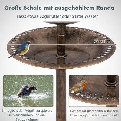 GIANTEX 3-in-1 Außenvogelfutterstelle mit Sockel und Solarbeleuchtung GIANTEX 3-in-1 Außenvogelfutterstelle mit Sockel und Solarbeleuchtung