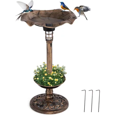 GIANTEX Mangeoire Oiseaux Exterieur avec Lumière Solaire