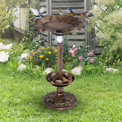 GIANTEX Mangeoire Oiseaux Exterieur avec Lumière Solaire