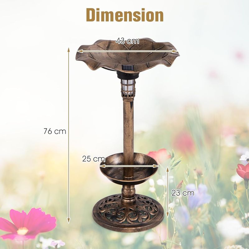 GIANTEX Mangeoire Oiseaux Exterieur avec Lumière Solaire