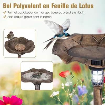 GIANTEX Mangeoire Oiseaux Exterieur avec Lumière Solaire