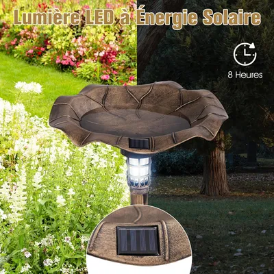 GIANTEX Mangeoire Oiseaux Exterieur avec Lumière Solaire