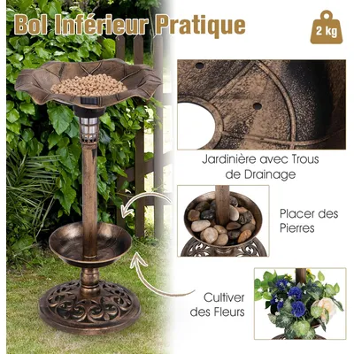 GIANTEX Mangeoire Oiseaux Exterieur avec Lumière Solaire