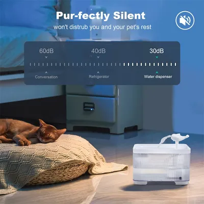 IntiMeg Fontaine à eau pour chat , 2.5L , 30dB