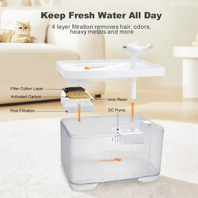 IntiMeg Fontaine à eau pour chat , 2.5L , 30dB