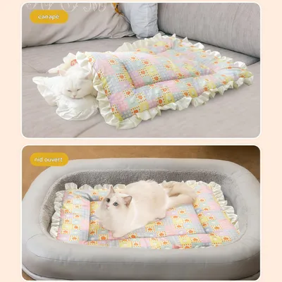 FurryFusion Tapis de couchage double face pour chat et chien