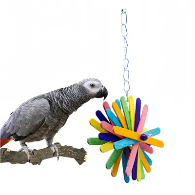 FurryFusion Juguete de madera para masticar para pájaros