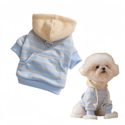 FurryFusion Sweat à capuche rayé chaud pour chien