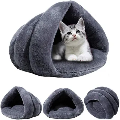 IntiMeg Cama tipo cueva para perros y gatos, 45 x 40 x 30 cm
