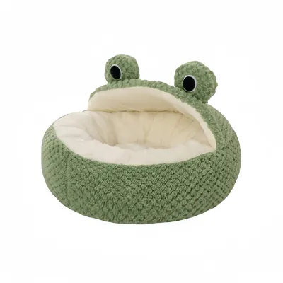 FurryFusion Cama para gatos semicerrada con forma de rana