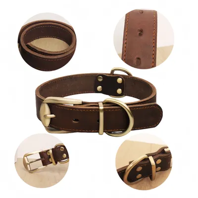 FurryFusion Collier en cuir pour chien