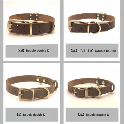 FurryFusion Collier en cuir pour chien