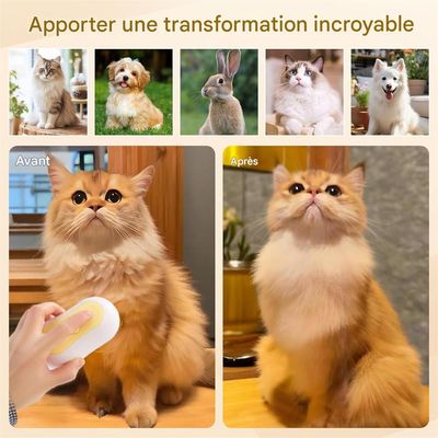 IntiMeg Brosse à Vapeur 5 en 1 pour Chat