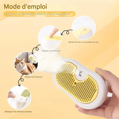 IntiMeg Brosse à Vapeur 5 en 1 pour Chat