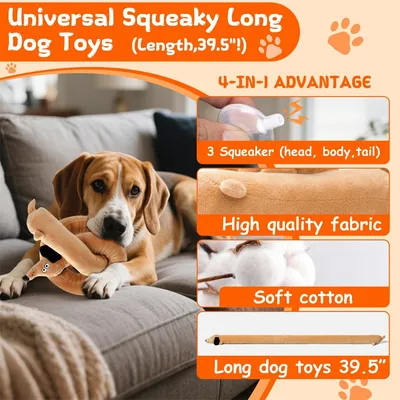 IntiMeg Jouet en peluche bruyant pour chien 100cm