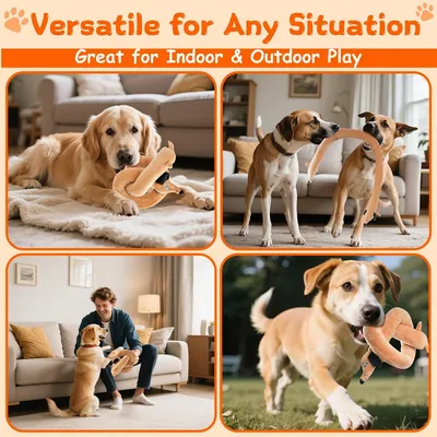 IntiMeg Jouet en peluche bruyant pour chien 100cm