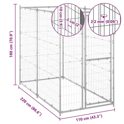 vidaXL niche pour chiens Acier