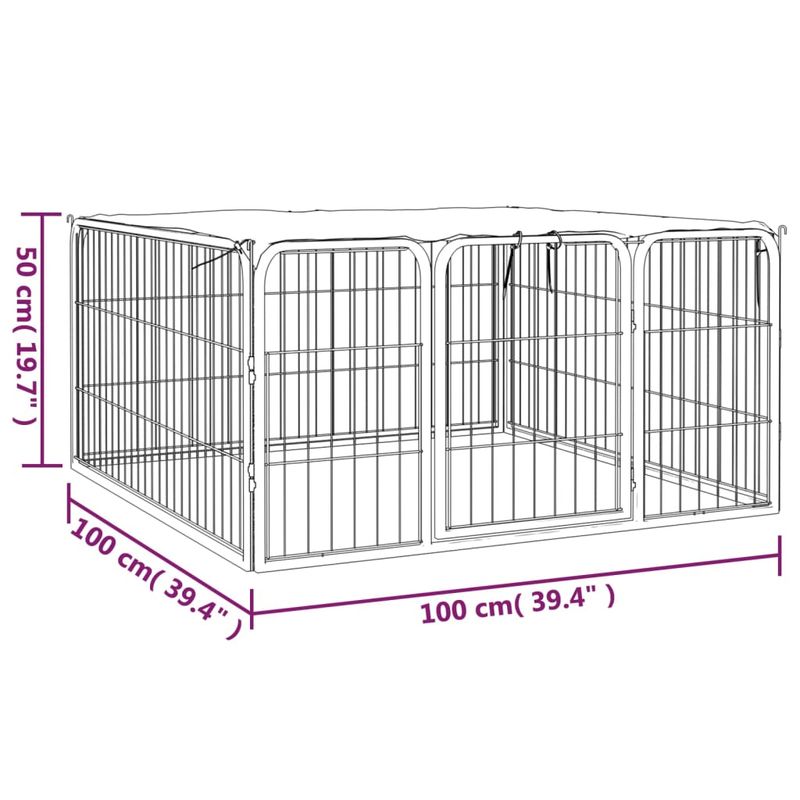 vidaXL parc pour chiens Acier