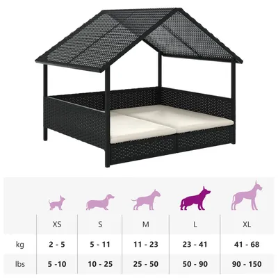 vidaXL niche pour chien Rotin synthétique