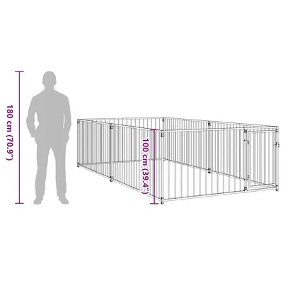 vidaXL chenil Acier