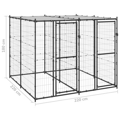 vidaXL niche pour chiens Acier