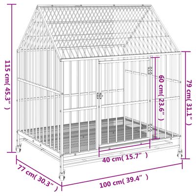 vidaXL cage pour chien Acier