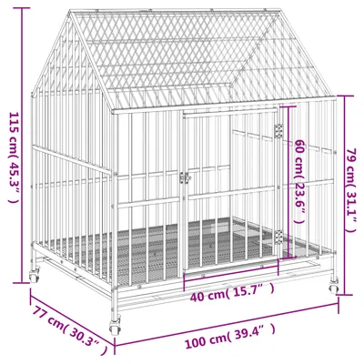 vidaXL cage pour chien Acier