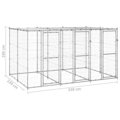 vidaXL niche pour chiens Acier