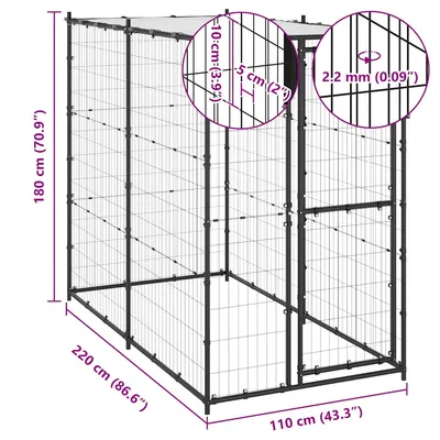 vidaXL niche pour chiens Acier