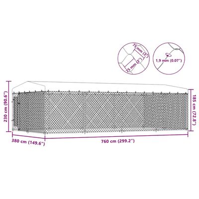 vidaXL chenil Acier