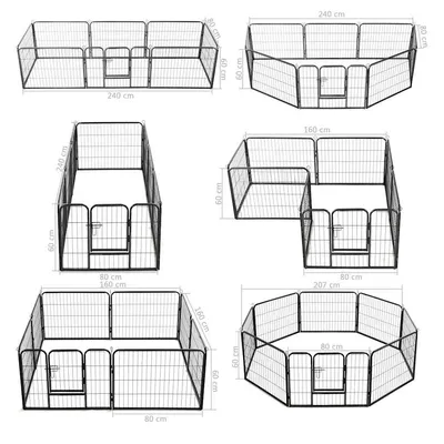 vidaXL aire de jeu pour chiens Acier