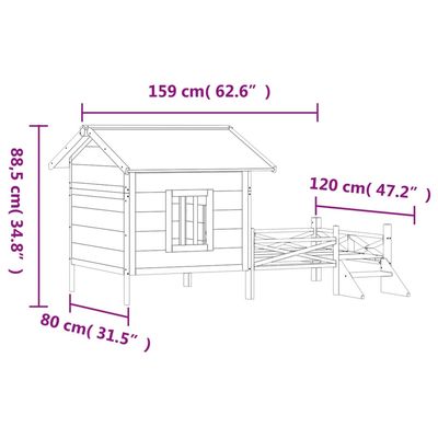 vidaXL chenil pour chiens Bois de pin massif