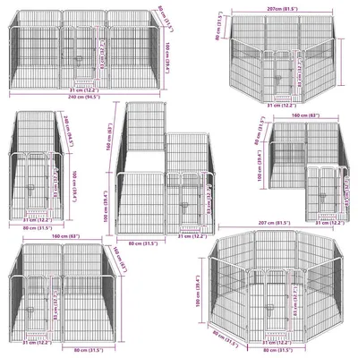 vidaXL aire de jeu pour chiens Acier