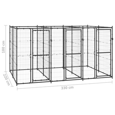 vidaXL niche pour chiens Acier