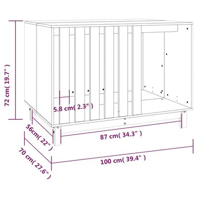vidaXL maison pour chien Bois de pin massif