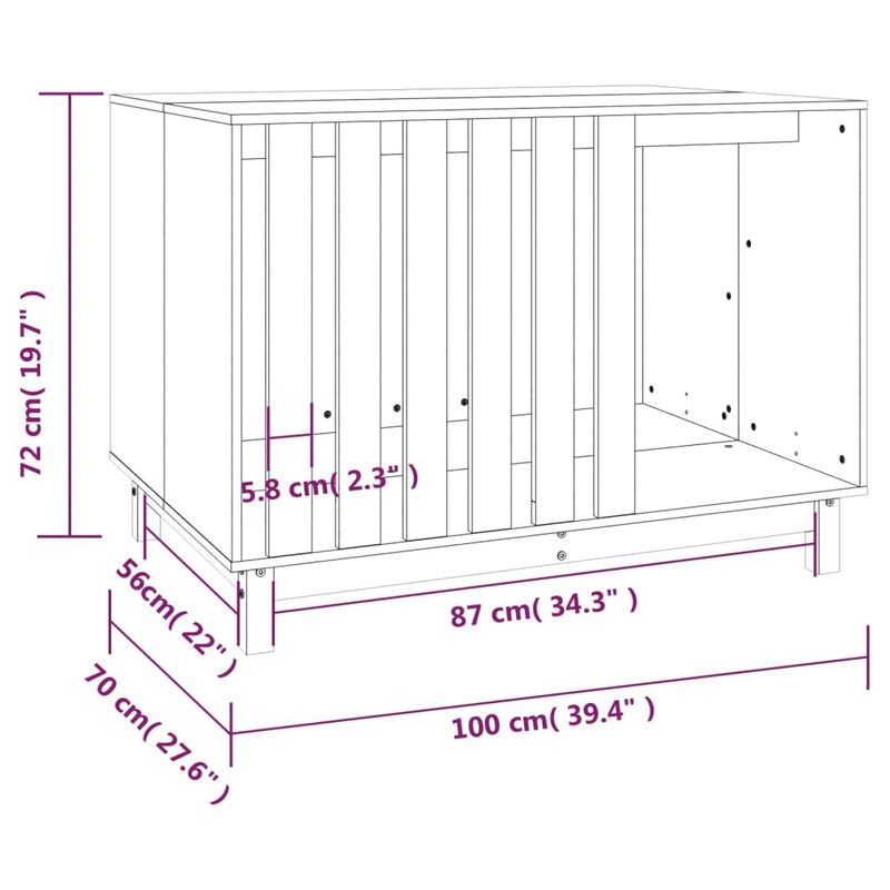 vidaXL maison pour chien Bois de pin