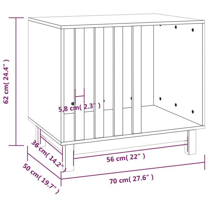 vidaXL maison pour chien Bois de pin