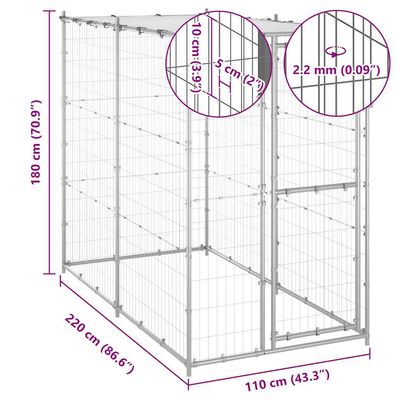 vidaXL niche pour chiens Acier