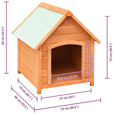 vidaXL niche pour chien Bois de pin massif