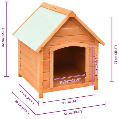 vidaXL niche pour chien Bois de pin