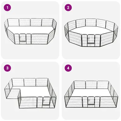 vidaXL aire de jeu pour chiens Acier