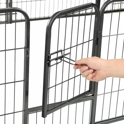 vidaXL aire de jeu pour chiens Acier