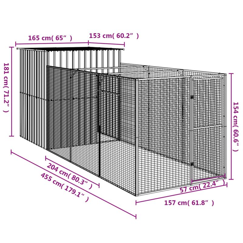 vidaXL niche pour chien Acier