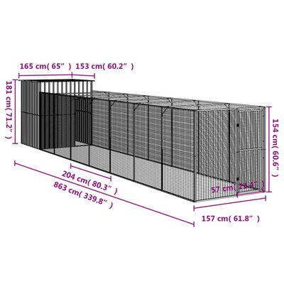 vidaXL niche pour chien Acier