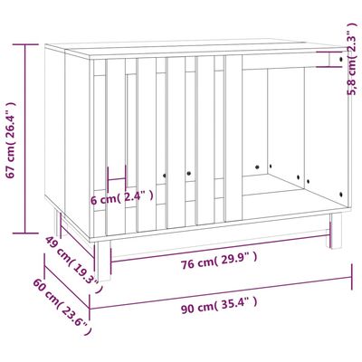 vidaXL maison pour chien Bois de pin massif