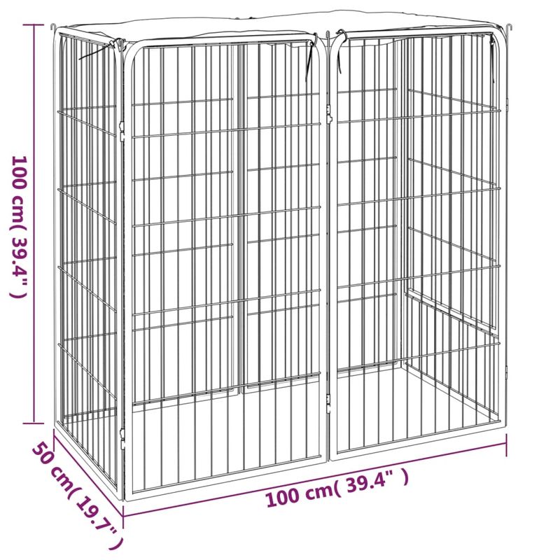 vidaXL parc pour chiens Acier