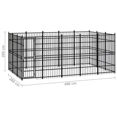 vidaXL chenil pour chiens Acier