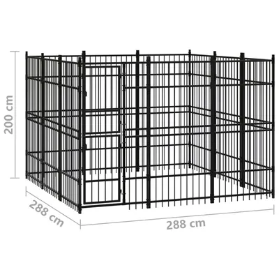 vidaXL chenil pour chiens Acier
