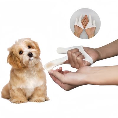 FurryFusion Gants pour brosse à dents pour chat et chien